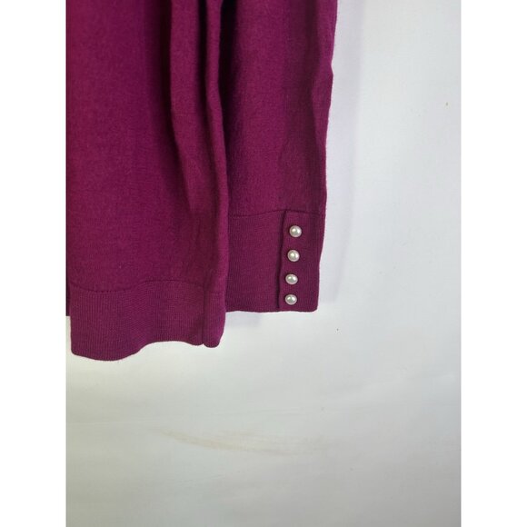 Talbots Merino Wool Button Detail Lightweight Sweater Purple - Picture 7 of 7